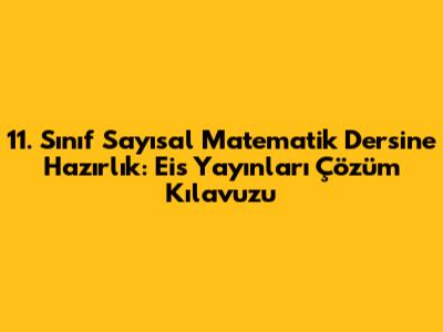 11. Sınıf Sayısal Matematik Dersine Hazırlık: Eis Yayınları Çözüm Kılavuzu