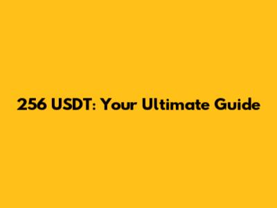 256 USDT: Your Ultimate Guide