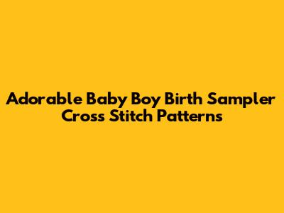 Adorable Baby Boy Birth Sampler Cross Stitch Patterns