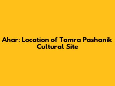Ahar: Location of Tamra Pashanik Cultural Site