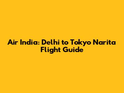 Air India: Delhi to Tokyo Narita Flight Guide