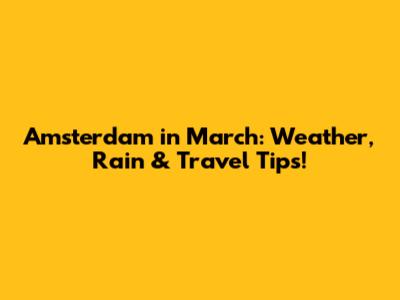 Amsterdam in March: Weather, Rain & Travel Tips!