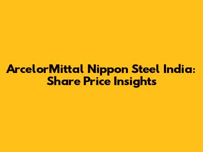 ArcelorMittal Nippon Steel India: Share Price Insights
