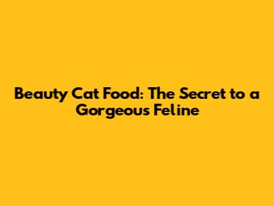 Beauty Cat Food: The Secret to a Gorgeous Feline