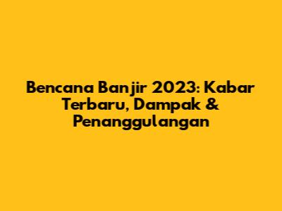 Bencana Banjir 2023: Kabar Terbaru, Dampak & Penanggulangan