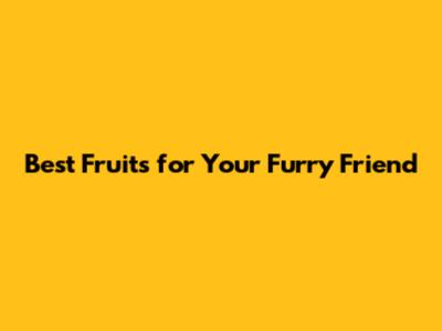 Best Fruits for Your Furry Friend