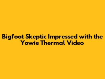Bigfoot Skeptic Impressed with the Yowie Thermal Video