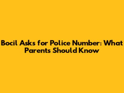 Bocil Asks for Police Number: What Parents Should Know