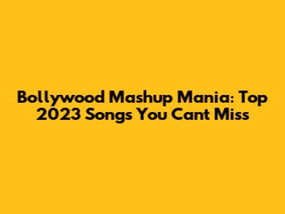 Bollywood Mashup Mania: Top 2023 Songs You Can't Miss