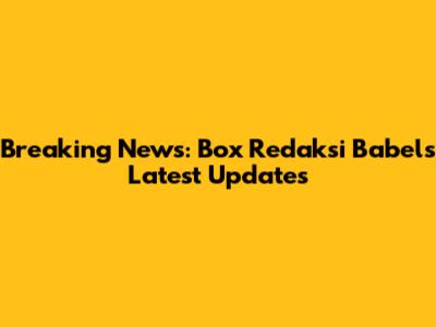 Breaking News: Box Redaksi Babel's Latest Updates