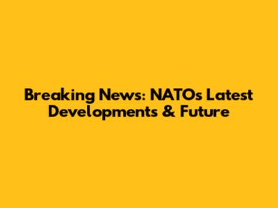 Breaking News: NATO's Latest Developments & Future