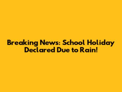 Breaking News: School Holiday Declared Due to Rain!