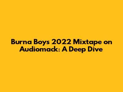 Burna Boy's 2022 Mixtape on Audiomack: A Deep Dive