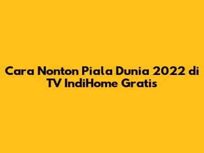 Cara Nonton Piala Dunia 2022 di TV IndiHome Gratis