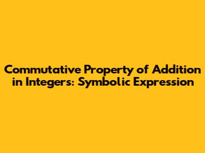 Commutative Property of Addition in Integers: Symbolic Expression