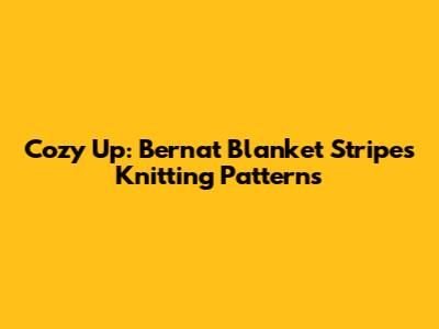 Cozy Up: Bernat Blanket Stripes Knitting Patterns