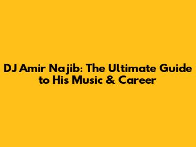 DJ Amir Najib: The Ultimate Guide to His Music & Career