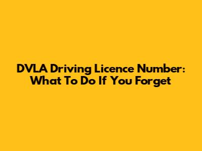 DVLA Driving Licence Number: What To Do If You Forget