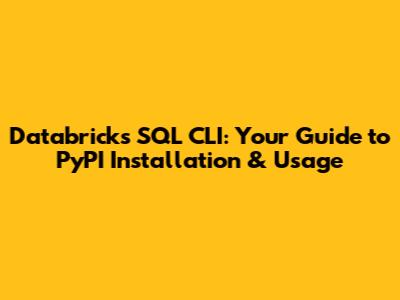 Databricks SQL CLI: Your Guide to PyPI Installation & Usage