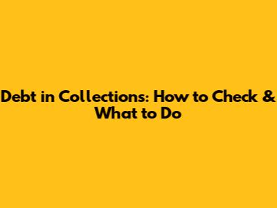 Debt in Collections: How to Check & What to Do