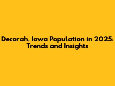 Decorah, Iowa Population in 2025: Trends and Insights