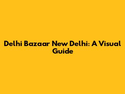 Delhi Bazaar New Delhi: A Visual Guide