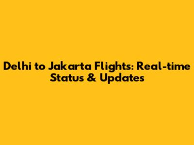 Delhi to Jakarta Flights: Real-time Status & Updates