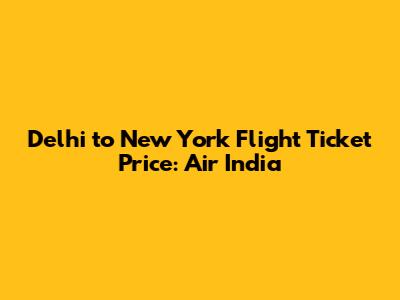 Delhi to New York Flight Ticket Price: Air India