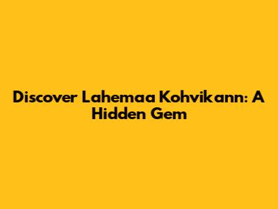 Discover Lahemaa Kohvikann: A Hidden Gem