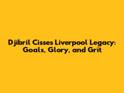 Djibril Cisse's Liverpool Legacy: Goals, Glory, and Grit