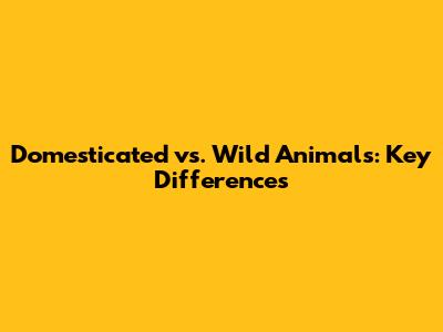 Domesticated vs. Wild Animals: Key Differences