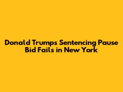 Donald Trump's Sentencing Pause Bid Fails in New York