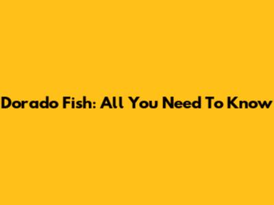 Dorado Fish: All You Need To Know