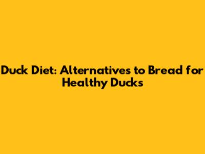 Duck Diet: Alternatives to Bread for Healthy Ducks
