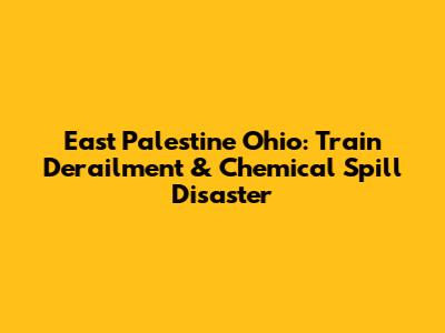 East Palestine Ohio: Train Derailment & Chemical Spill Disaster
