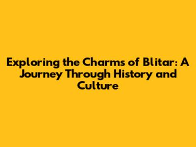 Exploring the Charms of Blitar: A Journey Through History and Culture