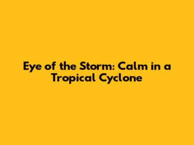 Eye of the Storm: Calm in a Tropical Cyclone