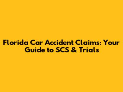 Florida Car Accident Claims: Your Guide to SCS & Trials
