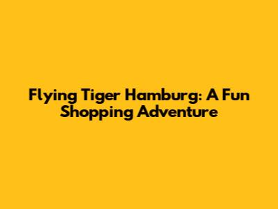 Flying Tiger Hamburg: A Fun Shopping Adventure