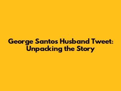 George Santos' Husband Tweet: Unpacking the Story