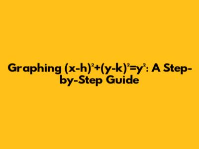 Graphing (x-h)²+(y-k)²=y²: A Step-by-Step Guide