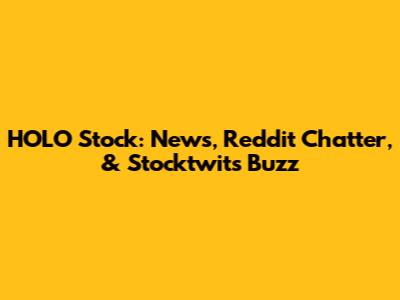 HOLO Stock: News, Reddit Chatter, & Stocktwits Buzz
