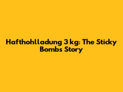 Hafthohlladung 3 kg: The Sticky Bomb's Story