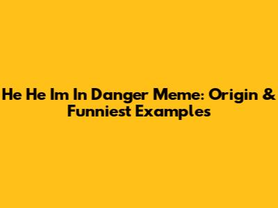 He He I'm In Danger Meme: Origin & Funniest Examples