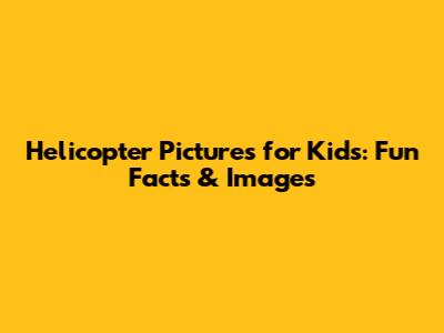 Helicopter Pictures for Kids: Fun Facts & Images