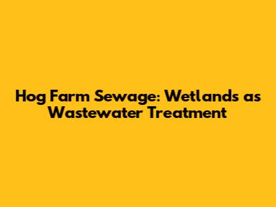Hog Farm Sewage: Wetlands as Wastewater Treatment