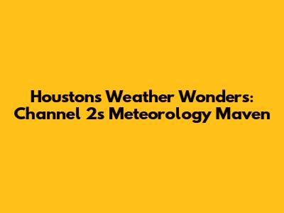 Houston's Weather Wonders: Channel 2's Meteorology Maven
