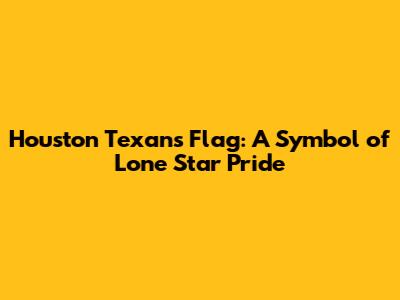 Houston Texans Flag: A Symbol of Lone Star Pride