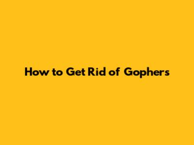 How to Get Rid of Gophers