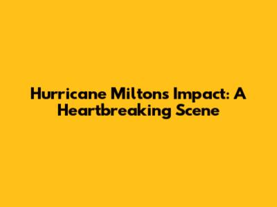 Hurricane Milton's Impact: A Heartbreaking Scene